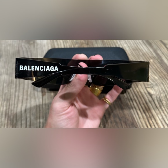 Balenciaga BB0041S 001 Sunglasses Rectangle Unisex - Picture 4 of 7